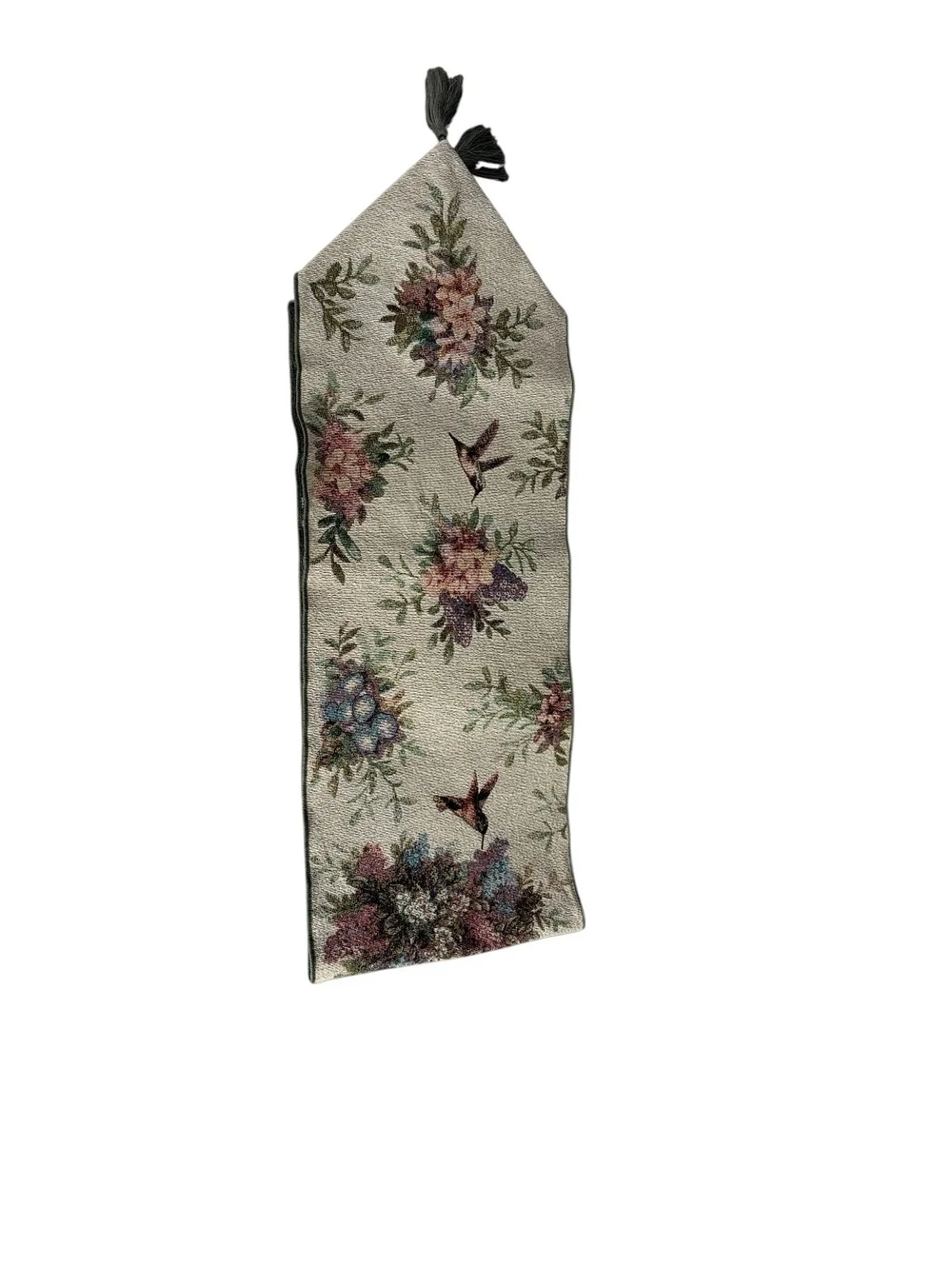 Whisper Wings Tapestry Table Runner - Hummingbirds and Flowers